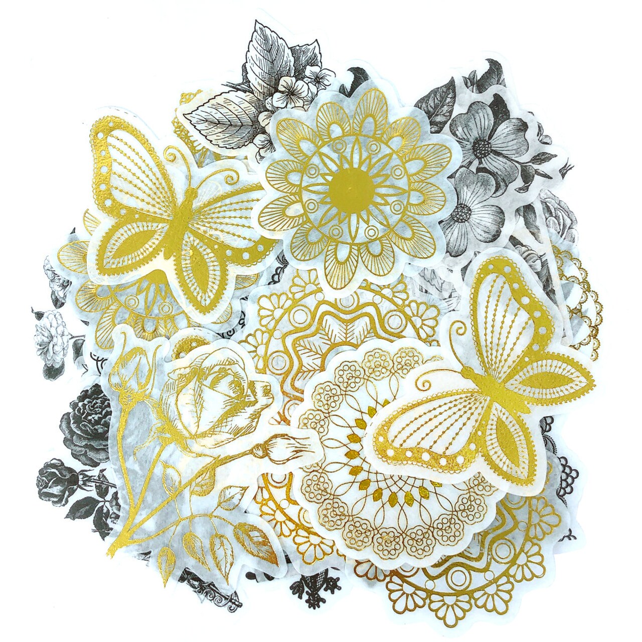 Wrapables Decorative Scrapbooking Washi Stickers, DIY Crafts for Stationery, Diary, Card Making (60 pcs)